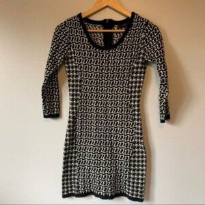 Jessica Simpson knit bodycone black white dress XS